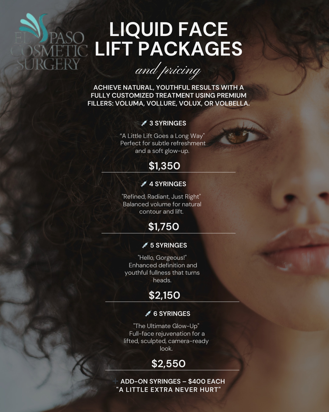 Specials Liqiud Facelift Flyer 2025 - El Paso Cosmetic Surgery
